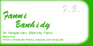 fanni banhidy business card